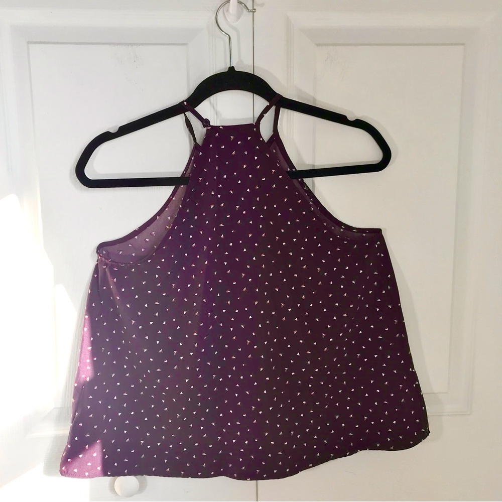 Paper Crane Plum Tank Top with White Accents - Picture 6 of 10